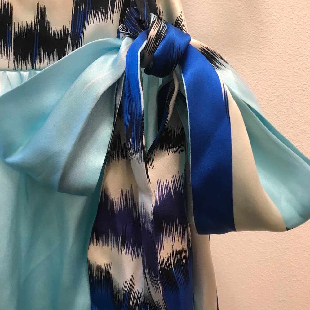 NWT Silk Camisole in Turquoise/Navy/Ivory